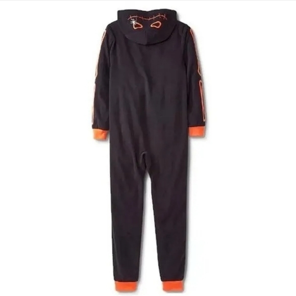 Cat & Jack Fleece Skeleton Spider Zip Up Sleepsuit Sleeper Onesie PJ M NWT New - Picture 2 of 5